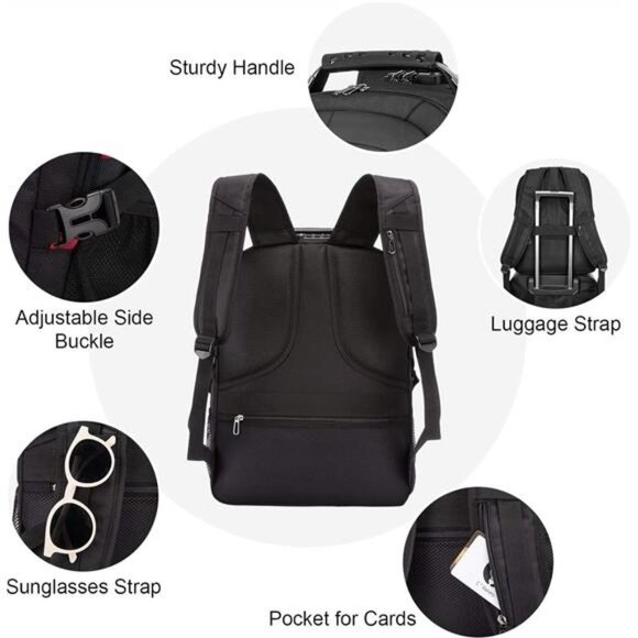 Travel Laptop Backpack Waterproof Anti Theft Backpack with Lock and USB Port - Picture 3 of 7